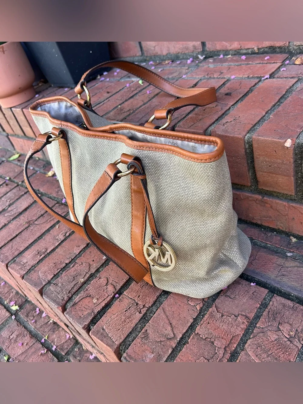 Michael Kors Canvas & Leather Tote Bag